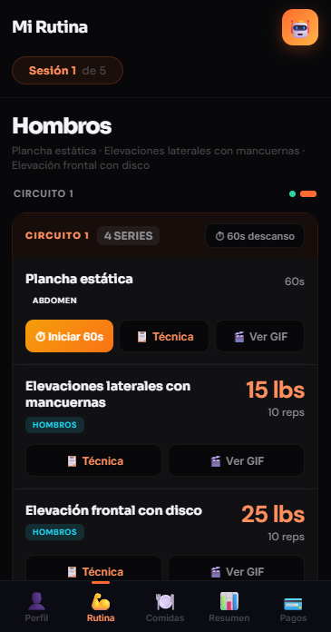 Rutina del día con circuitos