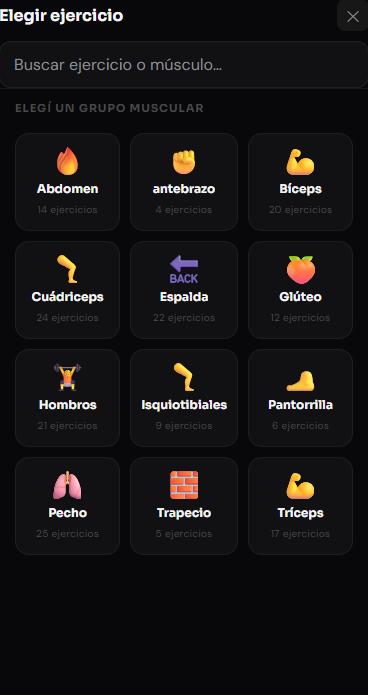 Selector de grupo muscular