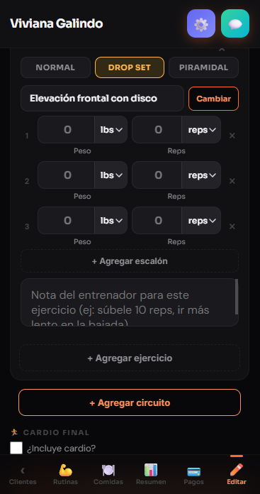 Drop set en el editor