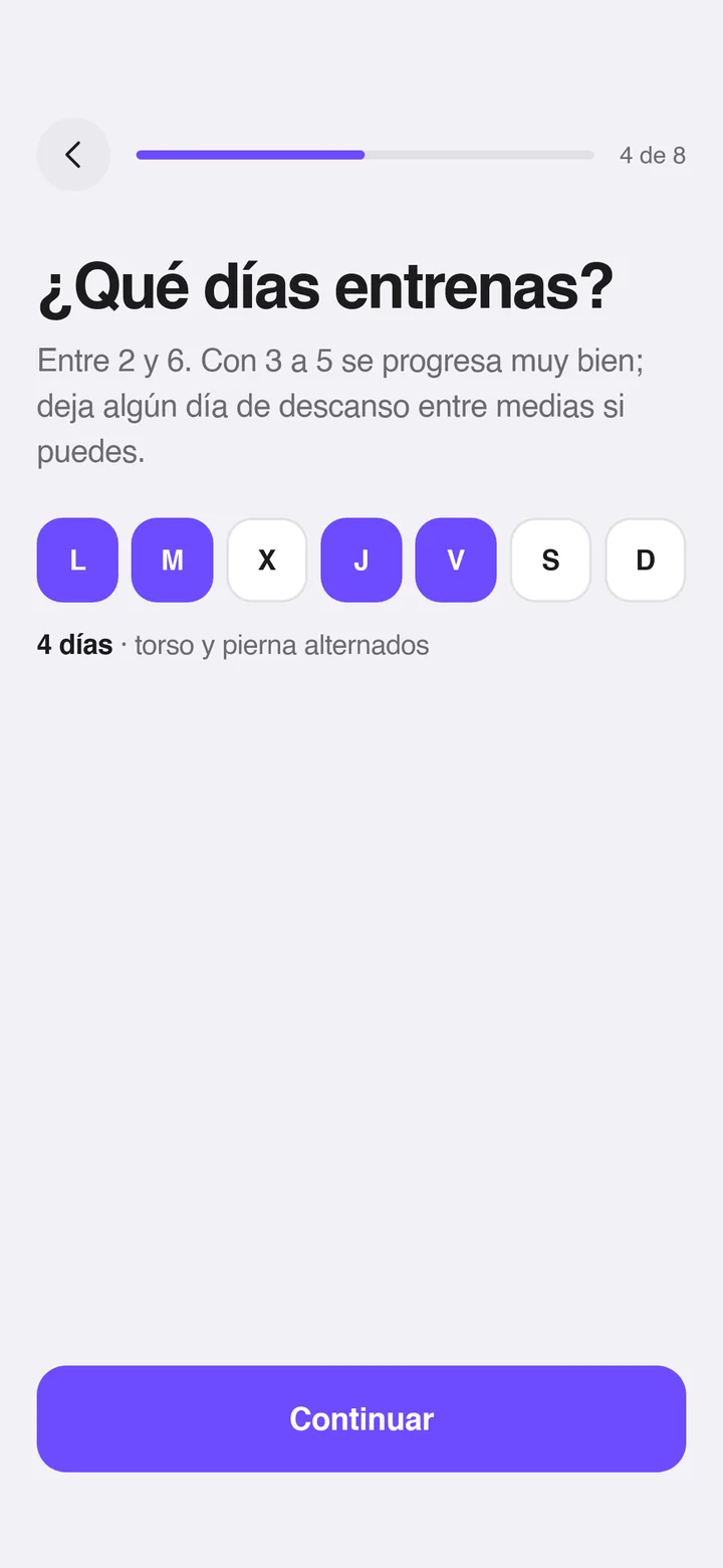 Encuesta: qué días entrenas